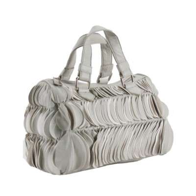 **LAST ONE**Jacky&Celine**Pure Luxury Italian Ladies leather handbag in Soft Grey and White
