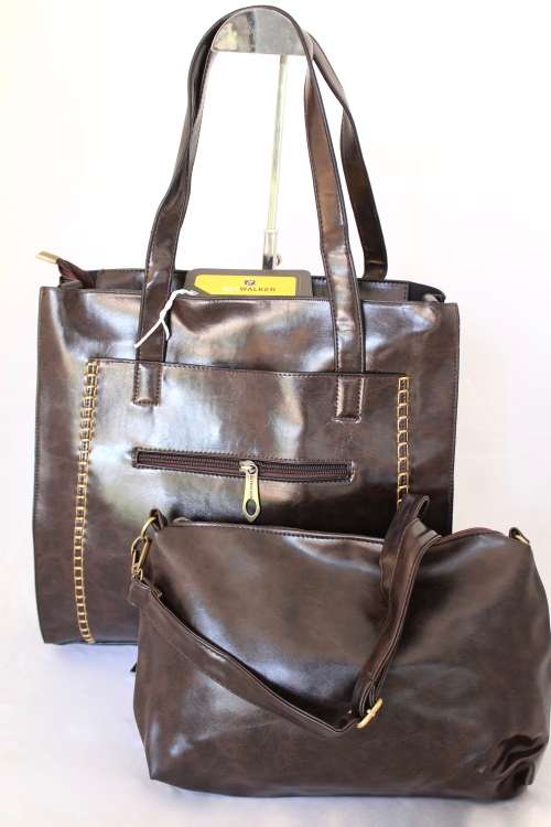 **NEW ARRIVAL** Luxury Ladies designer style 2 piece leather bag set in Dark Brown-Made to Wow!