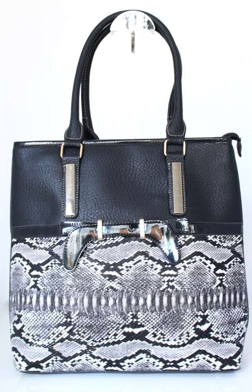 **NEW ARRIVAL** Luxury Ladies designer style Structured Moc Snake Leather Bag in Black -Made to Wow!