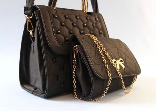 Elegant PU leather bags (set of 2) in Black-step out in style!