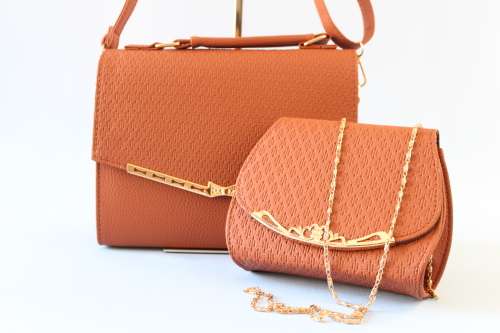 Elegant PU leather bags (set of 2) in Light Grey-step out in style!
