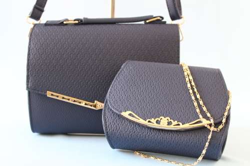 Elegant PU leather bags (set of 2) in Blue-step out in style!