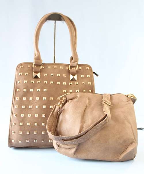 Elegant PU leather bags (set of 2) in Taupe-step out in style!
