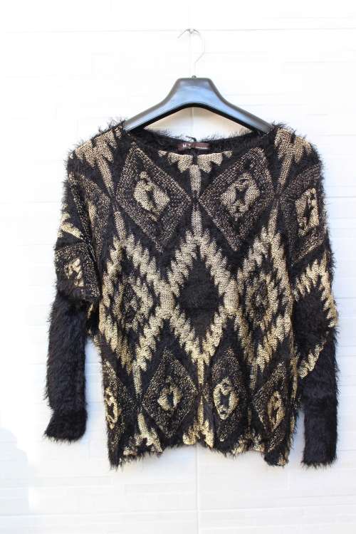 Luxury Imported from France, Super soft Mohair look jersey. Excellent Buy- Black with gold thread!
