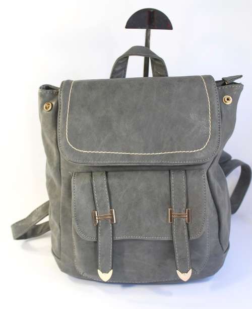 Quality Suede look and feel Backpack Bag in Grey-Very Trendy- Enough room for all essentials!
