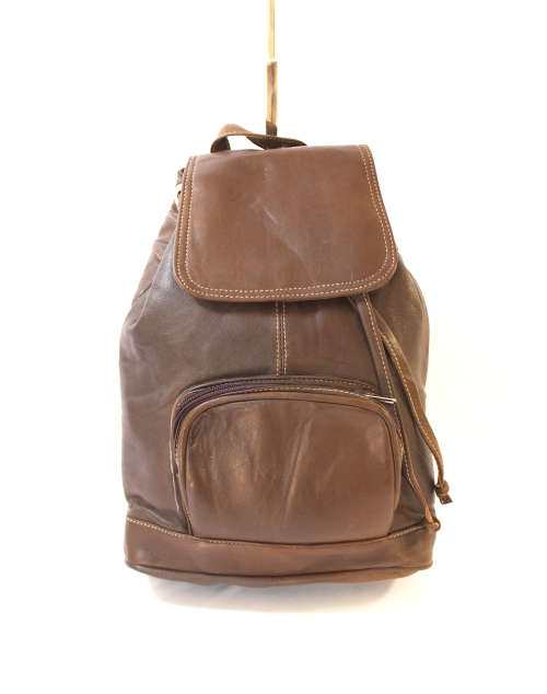 Genuine Leather Backpacks in Grey Brown - Unisex