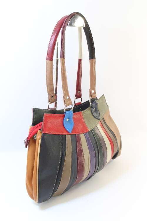 Genuine Leather Handmade Ladies Bag in Rainbow Colours