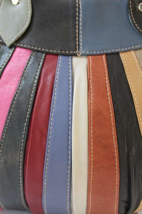Genuine Leather Handmade Ladies Bag in Rainbow Colours