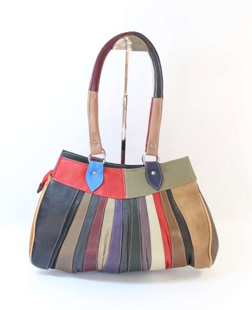 Genuine Leather Handmade Ladies Bag in Rainbow Colours