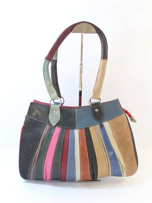 Genuine Leather Handmade Ladies Bag in Rainbow Colours