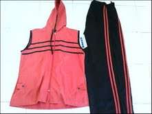 Lovely Ladies sleeveless, hooded tracksuit, size 38, fabric peach-skin