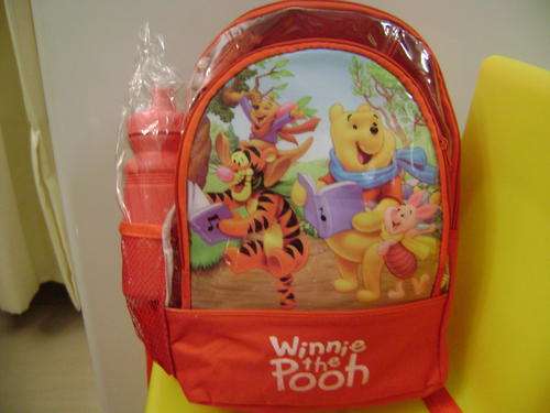 Beautiful Winne the Phooh School bag with Juice Bottle