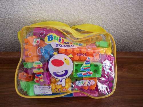 Brightly coloured Building BLOCKS in zipper case-60 Piece.- Great fun for kids