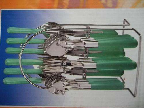 24 Piece Stainless steel modern cutlery set.