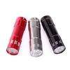 2x BRIGHT 9 LED Torch- (approx.9cm long) Metallic colours