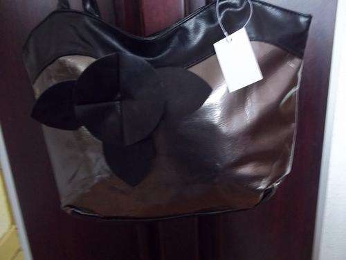 Beautiful ladies Soft leather look hand bag in BLACK & SILVER GREY!. Buy one get another free!!