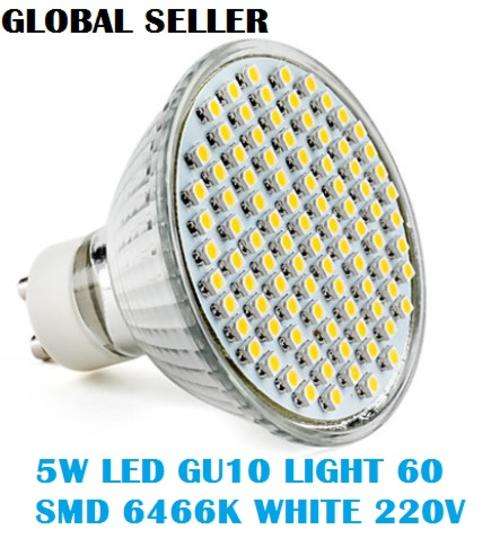 GU10 LED Spot light Bulb 5W Energy savin White 60 SMD Lamp AC 220V*** Additional bulbs FREE SHIPPING
