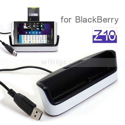 Z10 2 in 1 Desktop Dock Station Cradle with Battery Slot Charger for BlackBerry Z10