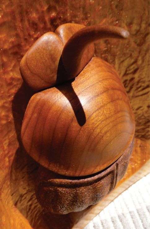 Cherry wood Scarab on Poplar backer.