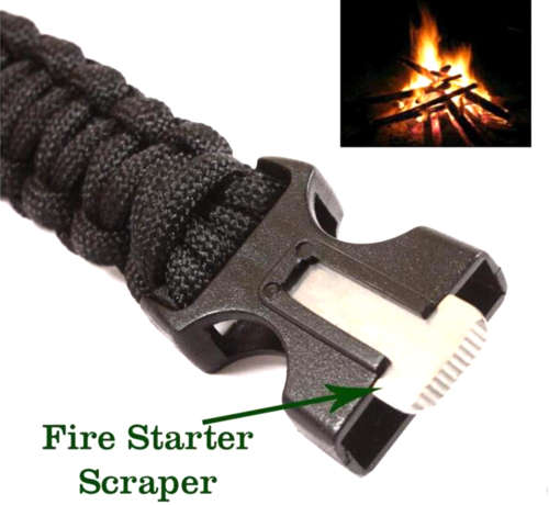 Perfect for Father's Day: Survival paracord bracelet with compass, flint and multitool