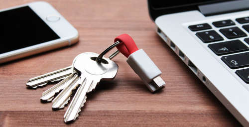 Tiny keyring phone charger - for iOS
