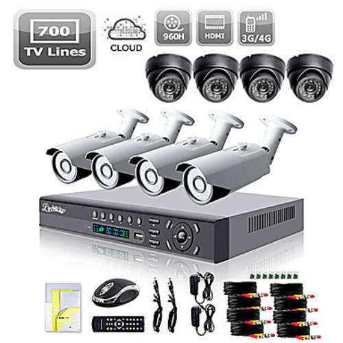 8 Channel D1 Real Time H.264 CCTV Kit with 900tvl Waterproof Night Vision Cameras and 1TB harddrive