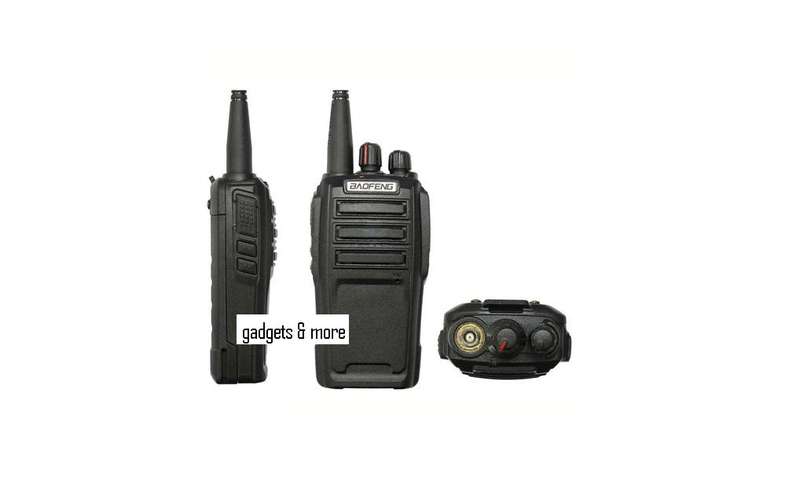 Professional 5W 400~470MHz 16-CH Walkie Talkie Set of 2 with Battery & Charging Station (Black)