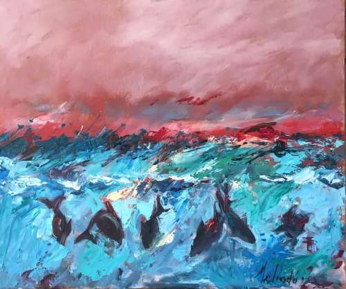 Dolphins playing