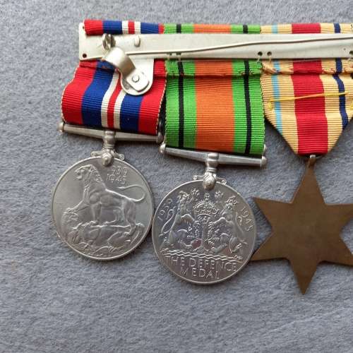 WW 11 SET OF 5 MEDALS, UNAMED, COMPLETE WITH BAR AND RIBBONS