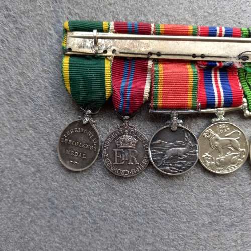8 X MINI- WW2 MEDALS COMPLETE WITH RIBBONS AND BAR AND OAK LEAF