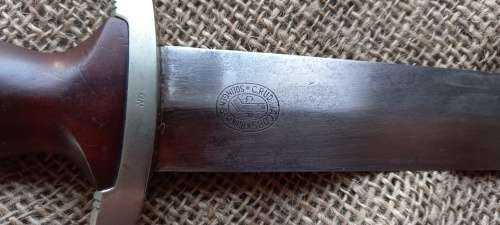 ORIGINAL GERMAN S.A. DAGGER. MAKER CRUD JACOBS. GRAFRATH. SOLINGEN. 1933