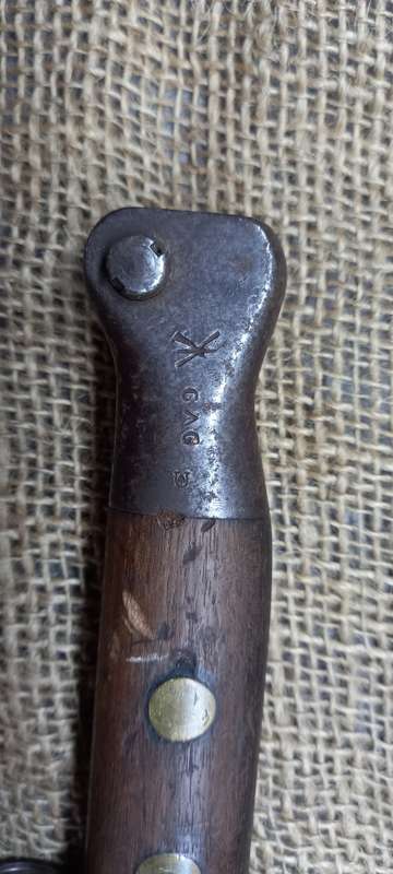 ORIGINAL BOER WAR BAYONET 1888 BRITISH COLONIAL MK11. MATCHING BLADE AND SCABBARD SERIAL NO. 352