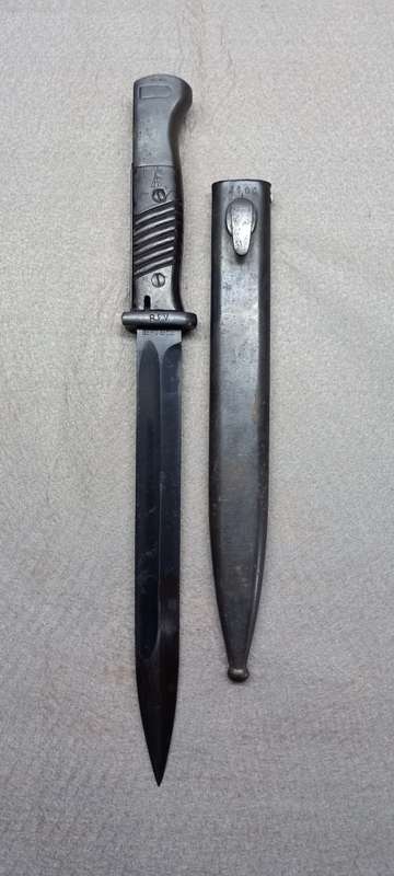 ORIGINAL WW2 GERMAN MAUSER BAYONET. BERG and CO. 1937. VERY GOOD CONDITION