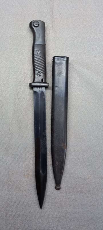 ORIGINAL WW2 GERMAN MAUSER BAYONET. BERG and CO. 1937. VERY GOOD CONDITION