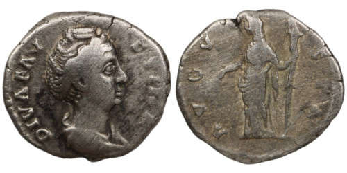 Ancient Roman silver coin | Faustina I (141 AD) (Holiday Sale)