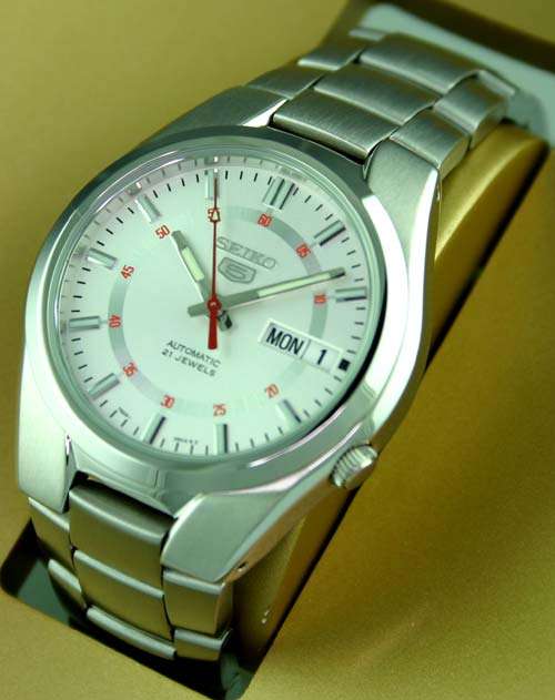 SEIKO MENS AUTOMATIC SEE THRU STEEL RACER WATCH SNK613 AT R1 NO RESERVE!!