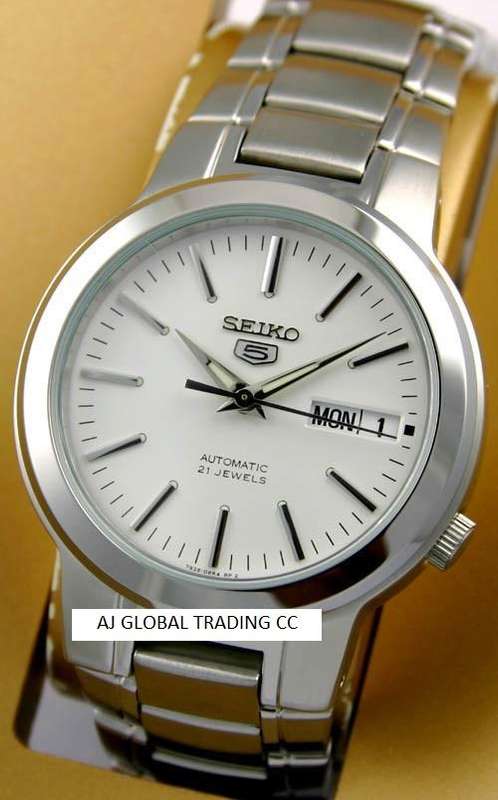 SEIKO MENS AUTOMATIC OYSTER SEE THRU WHITE WATCH SNKA01 AT R1 NO RESERVE!!