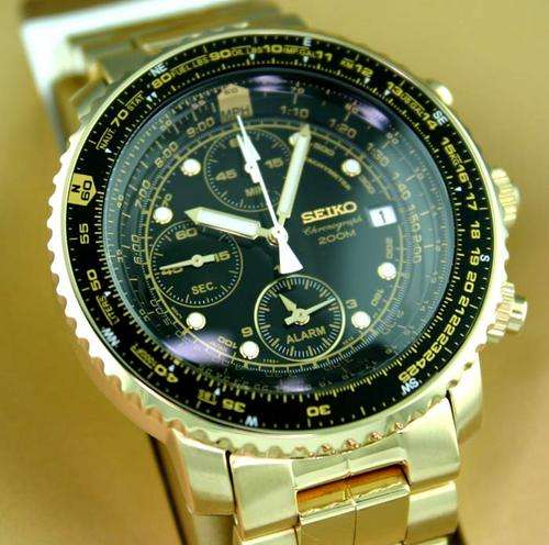 SEIKO FLIGHTMASTER PILOT CHRONO AL GD WATCH 200M SNA414 EXCLUSIVE!!!