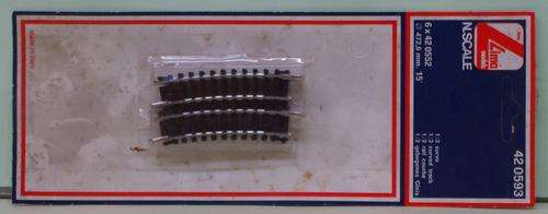 Lima Model - N SCALE 472.6 mm 15 Degree Curved Tracks (Six in Package) (New)