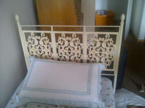 antique single metal bed with mattress - beautiful!