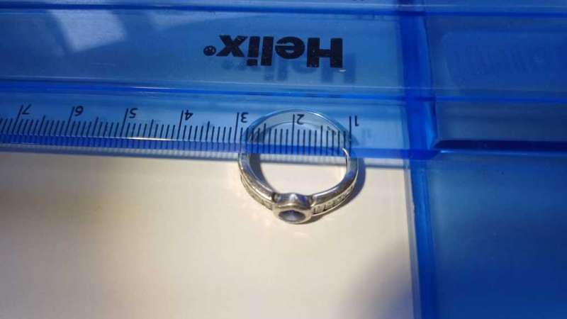 SILVER RING WITH BLUE JEWEL