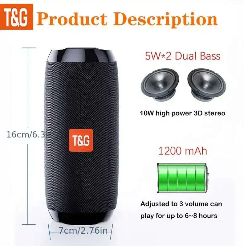 TG117 Portable Wireless Speaker - Green Camouflage