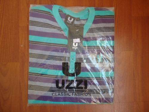 UZZI Casual Button Tee - Large Slim Fit