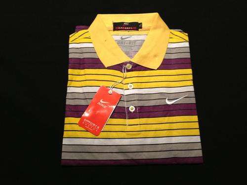NIKE Striped Mens Summer Golfer - Large Custom Fit