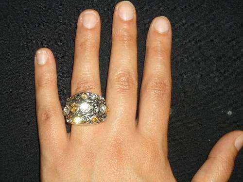 Stunning DressRing in Tibetan Silver With Stones