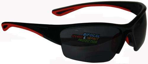 Black-Red Sports Bifocal Sunglasses TO226