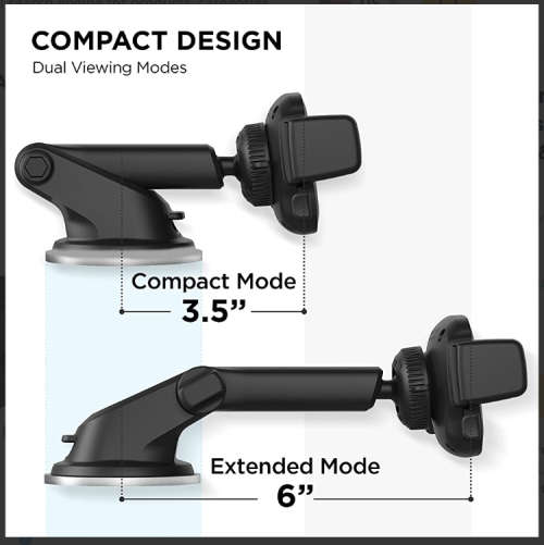 Easy One Touch Mini Dash and Windshield Car Mount Phone Holder
