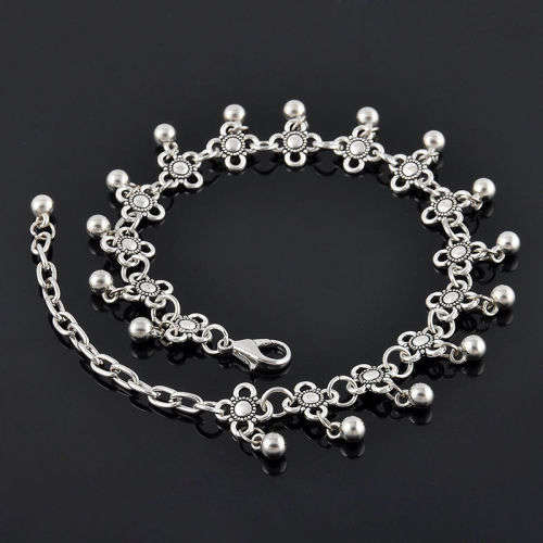 Charm-Women-Foot-Jewelry-Silver-Bead-Chain-Anklet-Bracelet-Barefoot-Sandal-Beach  Charm-Women-Foot