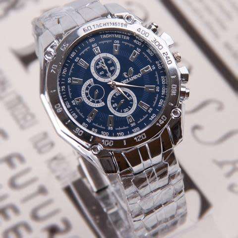 Luxury Stainless Steel Strap Quartz Man Waterproof Business Watch