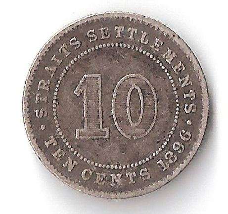 1896 *Straits Settlement* Ten Cents! ***CRAZY R1 Auction!***